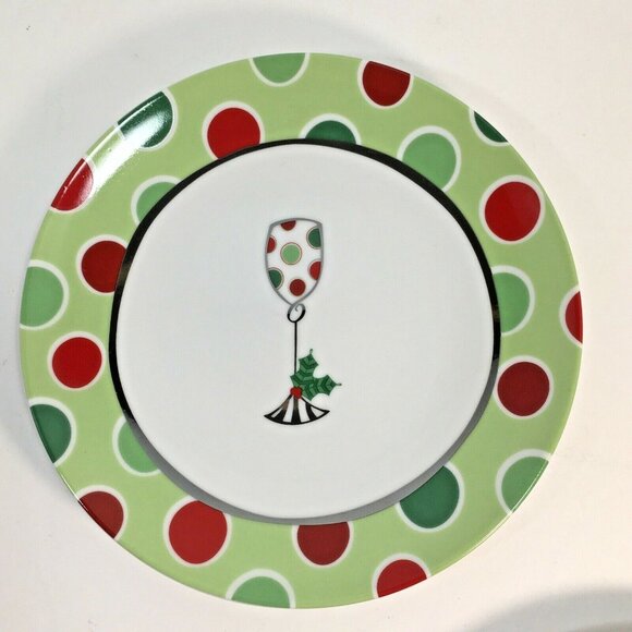 Party Appetizer Plate Set Holiday Christmas Cocktail Glass Snack Dish 7 in Lot 4 - Picture 5 of 10